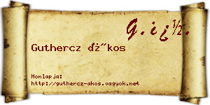 Guthercz Ákos névjegykártya